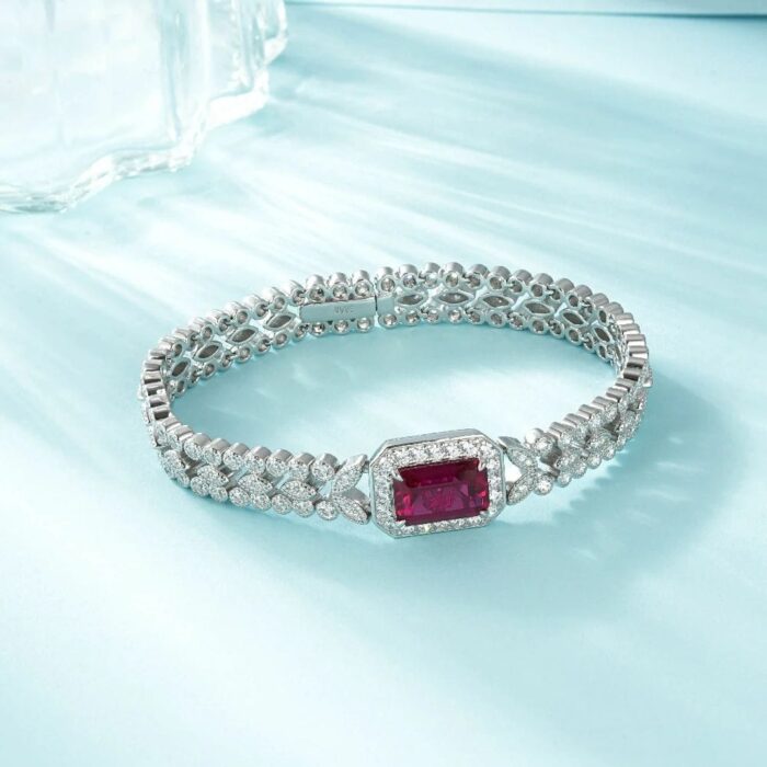 925 Silver Ruby Bracelet - Model ZHF-L1386R - Image 2