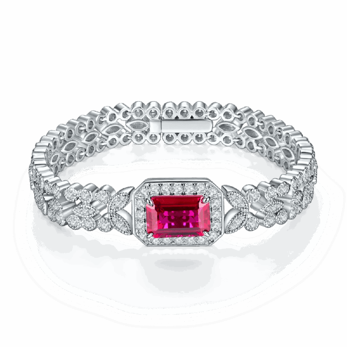 925 Silver Ruby Bracelet - Model ZHF-L1386R - Image 1