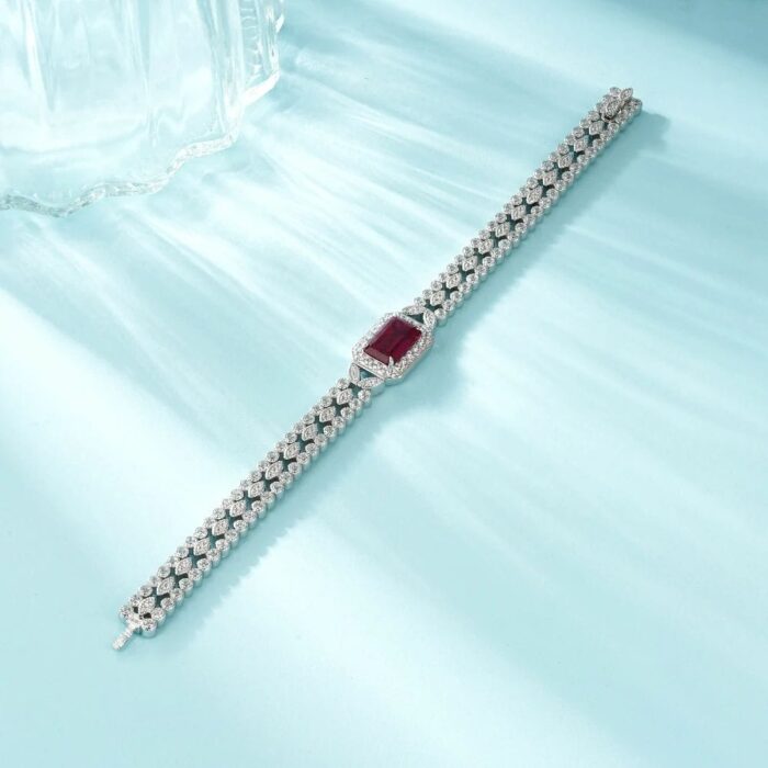 925 Silver Ruby Bracelet - Model ZHF-L1386R - Image 3