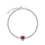 925 Silver Lab-Created Ruby Bracelet - Model ZHF-L1726R