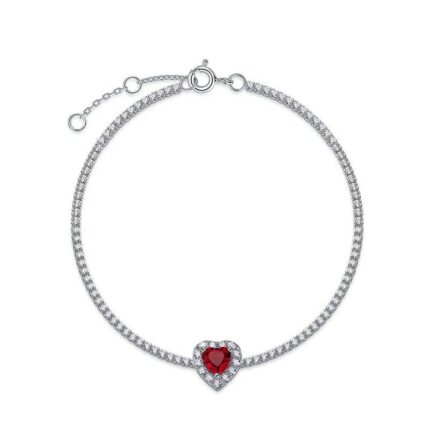 925 Silver Lab-Created Ruby Bracelet - Model ZHF-L1726R