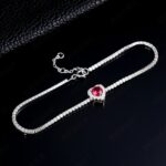 925 Silver Lab-Created Ruby Bracelet - Model ZHF-L1726R - Image 2