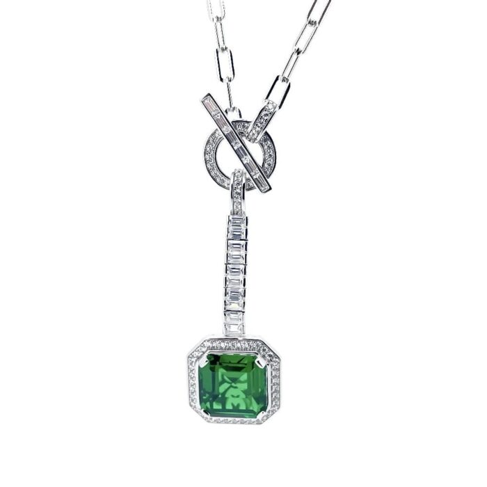 S925 Silver Garnet Necklace ZHF-P0340-2 - Image 1