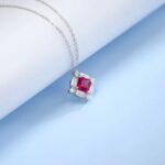 S925 Silver Cultured Ruby Necklace ZHFP0591R - Image 2