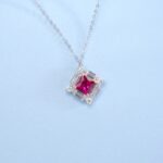 S925 Silver Cultured Ruby Necklace ZHFP0591R - Image 3