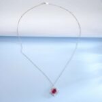 S925 Silver Cultured Ruby Necklace ZHFP0591R - Image 6