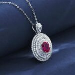 S925 Silver Cultured Ruby Necklace ZHF-P1108R - Image 2