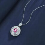 S925 Silver Cultured Ruby Necklace ZHF-P1108R - Image 3