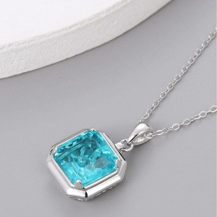 925 Silver Necklace Paraiba ZHF-P1121SK - Image 3