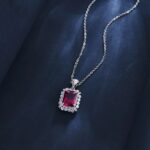 S925 Silver Cultured Ruby Necklace ZHF-P1629R - Image 3
