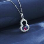 S925 Silver Cultured Ruby Necklace ZHF-P1644R - Image 2