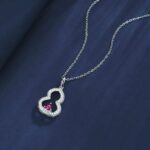 S925 Silver Cultured Ruby Necklace ZHF-P1644R - Image 3