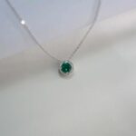 S925 Silver Lab-Created Emerald Necklace - Model ZHF-P1649 - Image 3