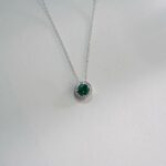 S925 Silver Lab-Created Emerald Necklace - Model ZHF-P1649 - Image 5
