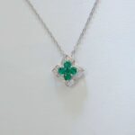 S925 Silver Lab-Created Emerald Necklace - Model ZHF-P1650 - Image 5