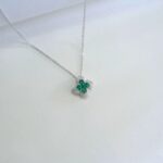 S925 Silver Lab-Created Emerald Necklace - Model ZHF-P1650 - Image 3