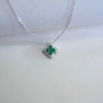 S925 Silver Lab-Created Emerald Necklace - Model ZHF-P1650 - Image 4