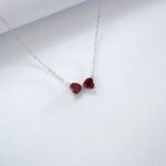 S925 Silver Lab-Created Ruby Necklace - Model ZHF-P1688R - Image 4