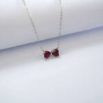 S925 Silver Lab-Created Ruby Necklace - Model ZHF-P1688R - Image 5