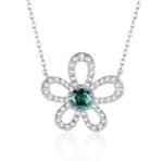 925 Silver Cultured Emerald Necklace ZHF-P3166-1