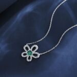 925 Silver Cultured Emerald Necklace ZHF-P3166-1 - Image 3
