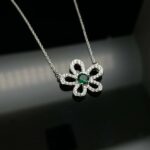 925 Silver Cultured Emerald Necklace ZHF-P3166-1 - Image 5