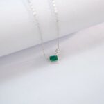 925 Silver Cultured Emerald Necklace ZHF-P5508L - Image 2