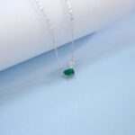 925 Silver Cultured Emerald Necklace ZHF-P5508L - Image 3