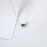 925 Silver Cultured Emerald Necklace ZHF-P5508L - Image 4