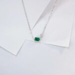925 Silver Cultured Emerald Necklace ZHF-P5508L - Image 5