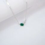 925 Silver Cultured Emerald Necklace ZHF-P5508L - Image 6