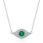 925 Silver Cultured Emerald Necklace ZHF-P5512L