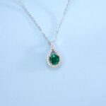 925 Silver Cultured Emerald Necklace ZHF-P5515L - Image 6
