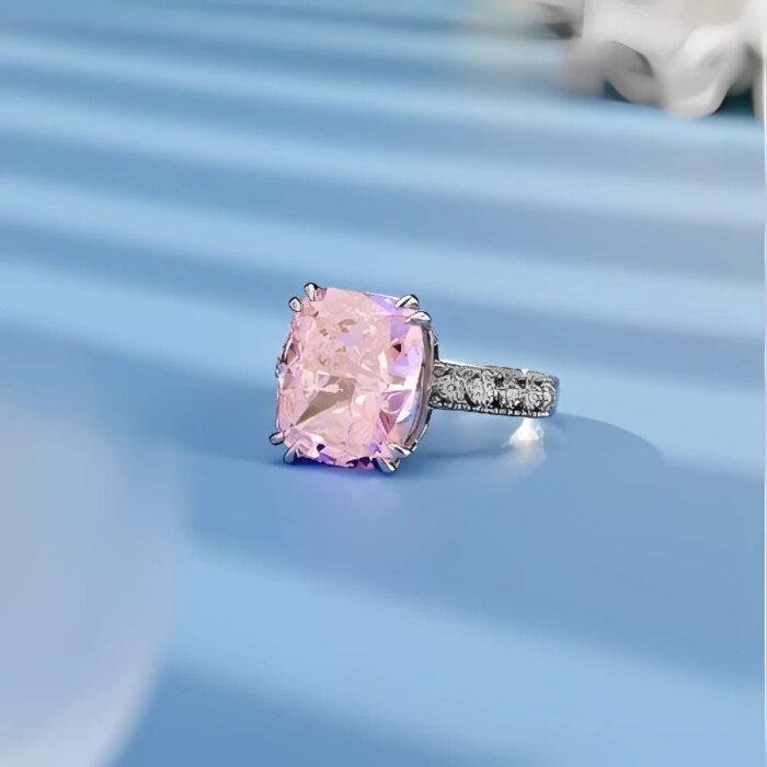 Pink Cubic Zirconia Ring in 925 Silver - Model ZHFR0217F - Image 3
