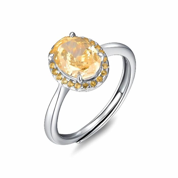 Open Cubic Zirconia Ring in 925 Silver - Model ZHFR0537Y - Image 1