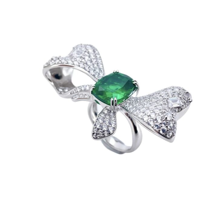 925 Silver Green Garnet Ring - Model ZHFR1467 - Image 1