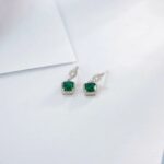 925 Silver Lab-Created Emerald Earrings - Model ZHF-XY03 - Image 6