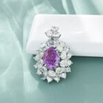 925 Silver Purple Cubic Zirconia Pendant - Model ZHF-P0119 (Chain Not Included) - Image 5