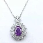925 Silver Purple Cubic Zirconia Pendant - Model ZHF-P0119 (Chain Not Included) - Image 3