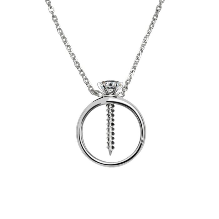 Screw & Silver Ring Pendant Necklace of Resilience: Love Through Adversity - Image 1
