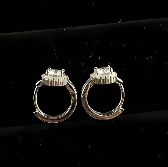 925 Silver Moissanite Earrings - ZHE-E1718 - Image 2