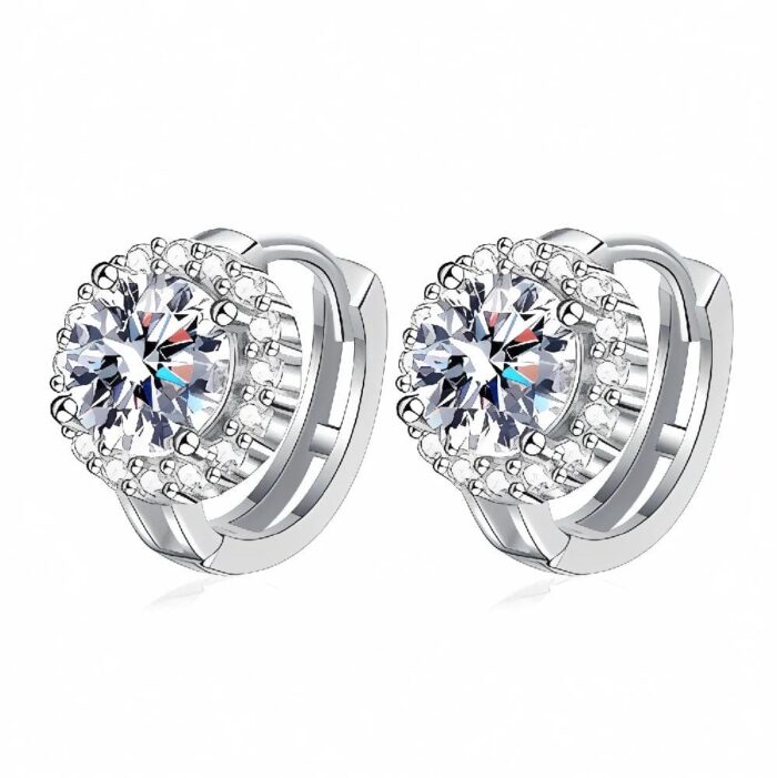 925 Silver Moissanite Earrings - ZHE-E1718 - Image 1