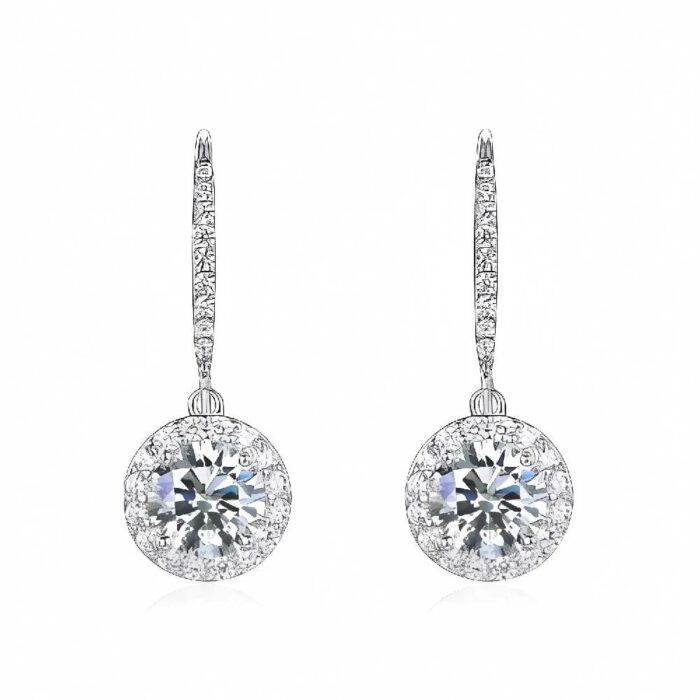 925 Silver Moissanite Earrings - ZHF-E1445G - Image 1