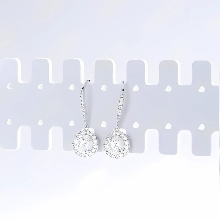 925 Silver Moissanite Earrings - ZHF-E1445G - Image 3