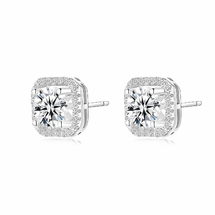 925 Silver Moissanite Earrings - ZHF-E1701 - Image 1