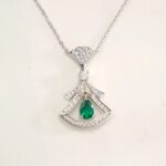 925 Silver Lab-Created Emerald Necklace - Model A73-N-17339-B - Image 2