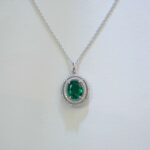 925 Silver Lab-Created Emerald Necklace - Model A73-N2020505 - Image 5