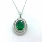 925 Silver Lab-Created Emerald Necklace - Model A73-N2020505 - Image 6