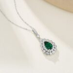 925 Silver Lab-Created Emerald Necklace - Model A73-N2105081 - Image 3