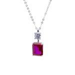 925 Silver Cultured Ruby Necklace A73-P1917997R